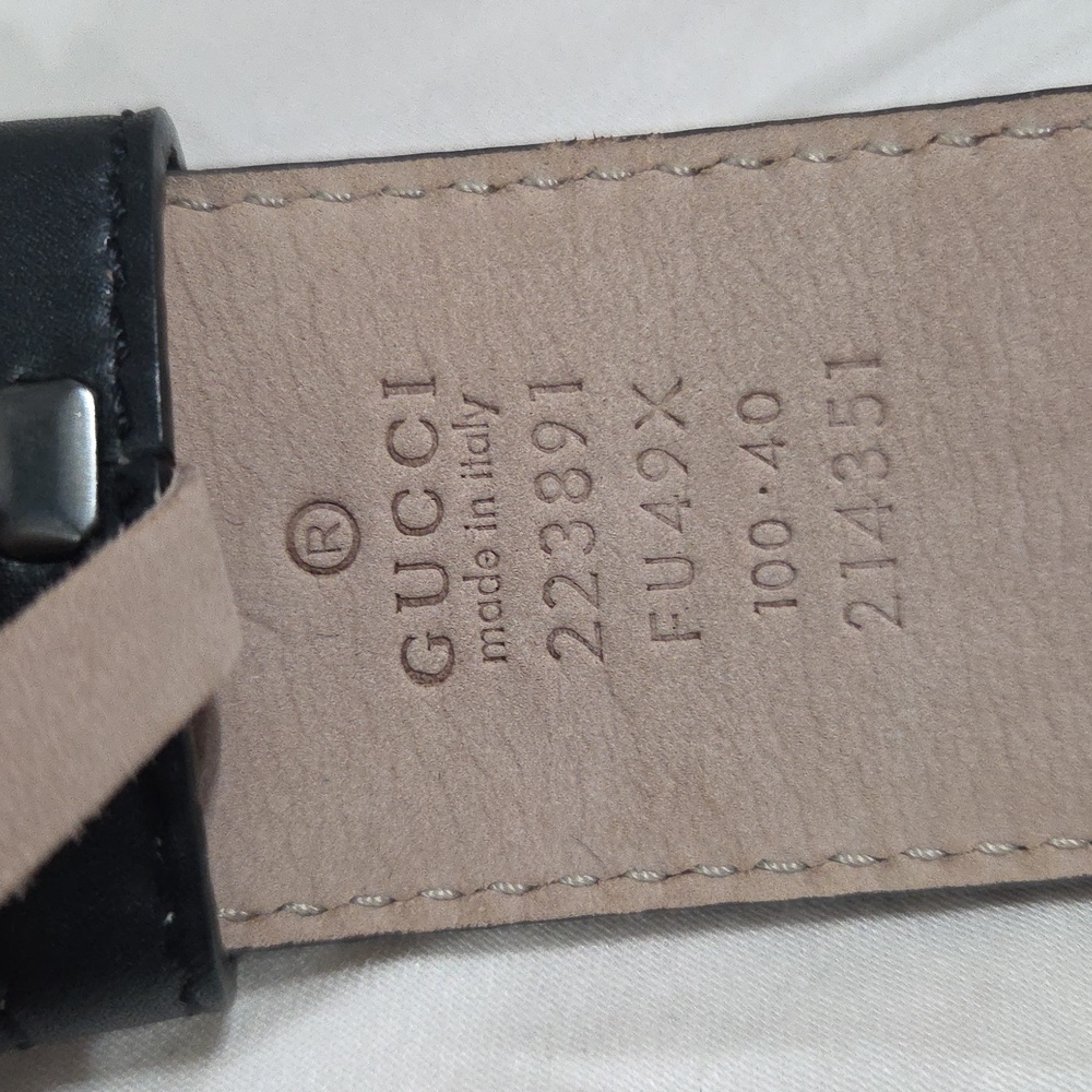 Gucci Black Imprime Monogram GG Belt - Picture 7 of 16